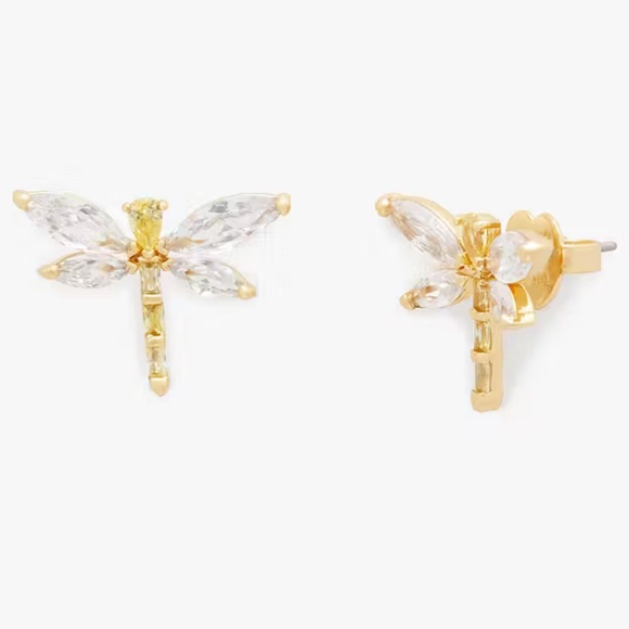 kate spade Jewelry - Kate Spade Greenhouse Dragonfly Studs ~ Dainty Rhinestone Stud Earrings
